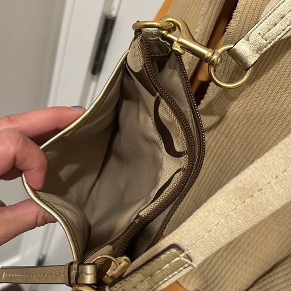 Vintage Signature Tan Gold Stripe Coach Swingback - Picture 8 of 16